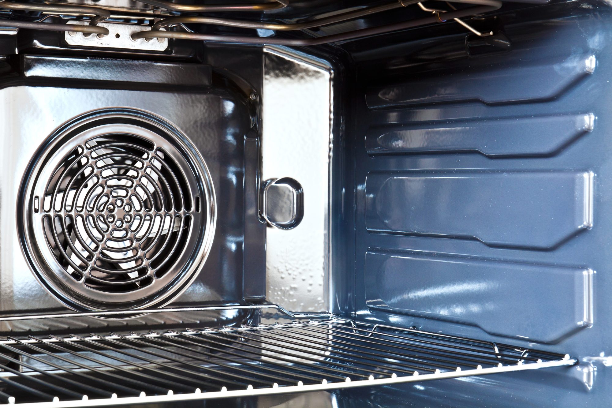 Detail of the interior of a modern oven built with fan